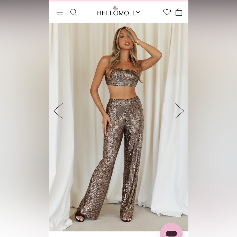 Hello Molly - Shimmer Life Sequin Set, Black and Gold (Size Small)